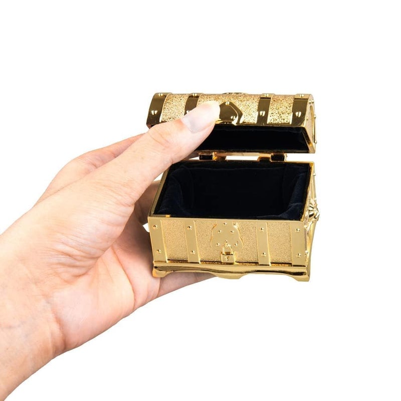 Feyarl Small Vintage Gold Treasure Box Jewelry Trinket Ring Earring Display Chest Organizer Decorative Keepsake Box Wedding Birthday Gift for Girl Women Home Dresser Tabletop Decor - Image 3